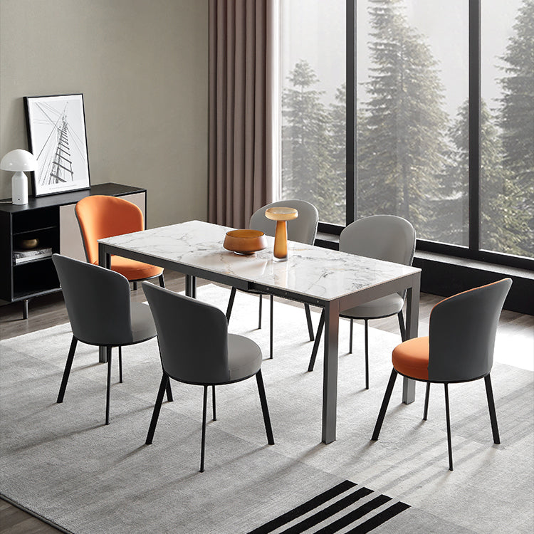 Contemporary Sintered Stone Rectangle Table Set 1/3/4/5/7 Pieces Dining Set