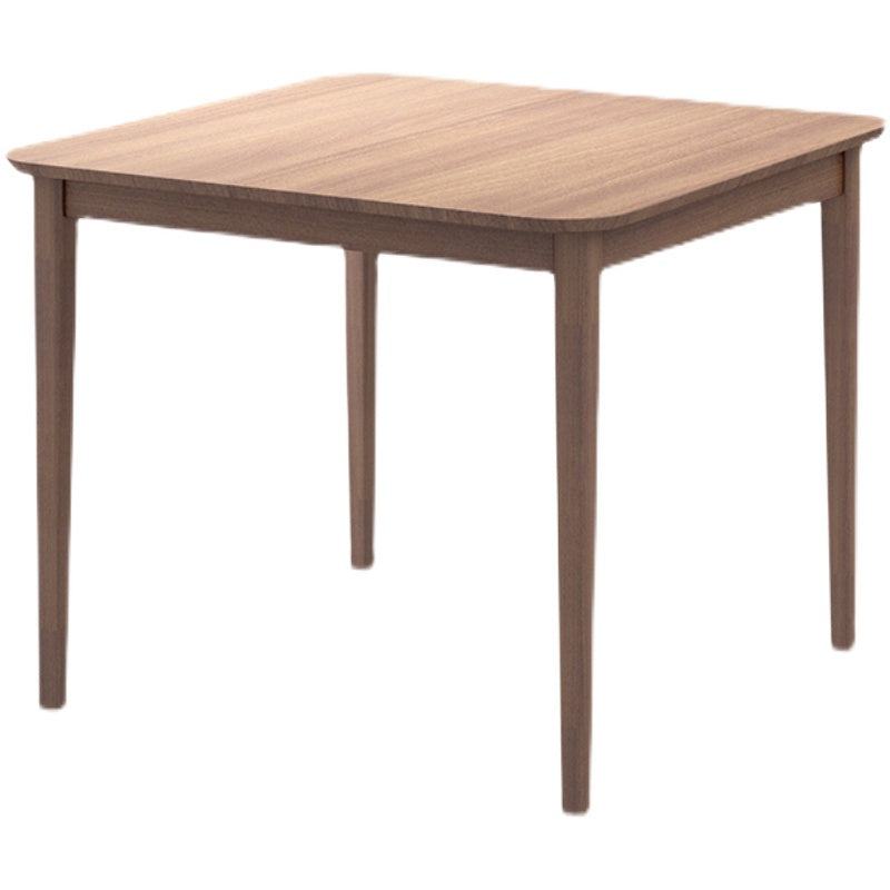 Solid Wood Dining Table Brown Square Dining Table with 4 Legs