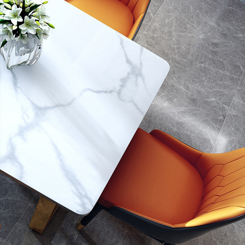 Traditional Luxury Sled Base Furniture Marble Dining Table for Dining Room