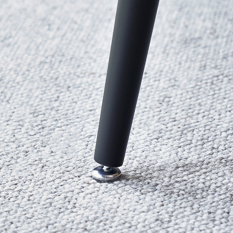 Matte Finish Stone Rectangular Dining Table 4 Legs Furniture with Steel Base