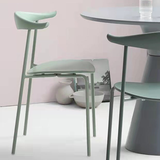 Glam Style Dining Side Chair Open Back Indoor Armless Dining Chair