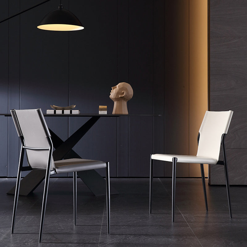 Modern Style Metal Chairs Armless Chair for Kitchen with Metal Legs