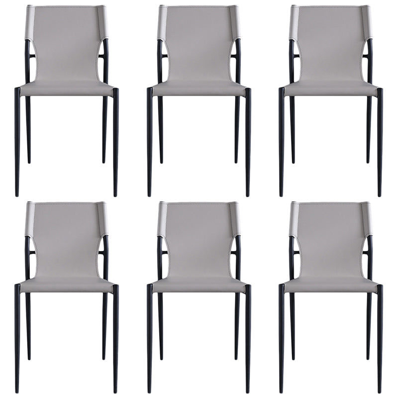 Modern Style Metal Chairs Armless Chair for Kitchen with Metal Legs