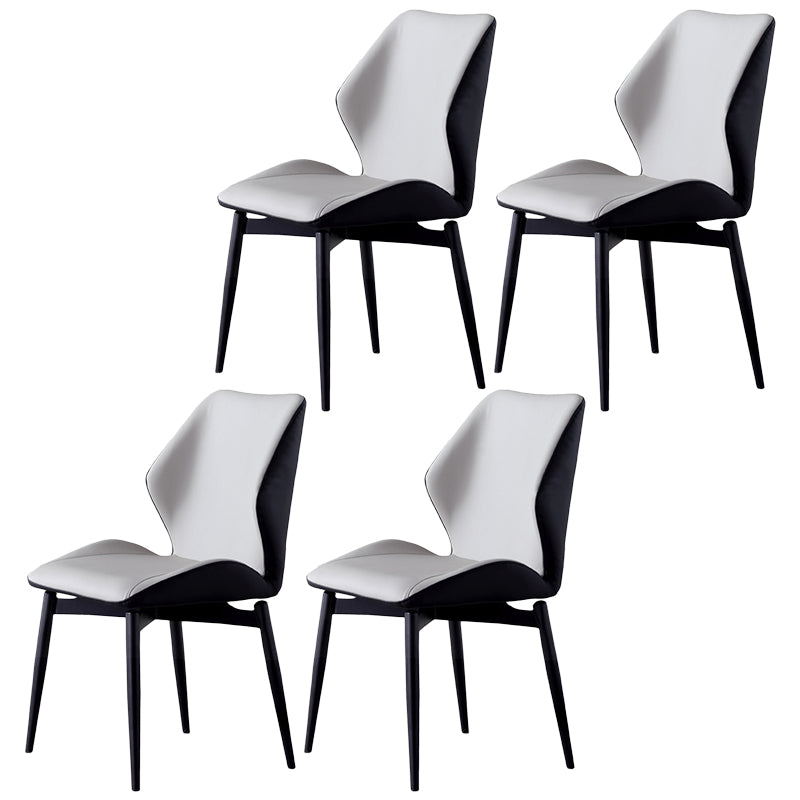 Contemporary Style Chairs Armless Chair with Metal Legs for Kitchen