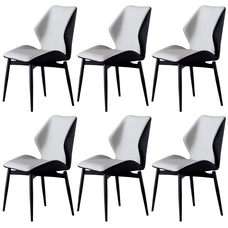 Contemporary Style Chairs Armless Chair with Metal Legs for Kitchen