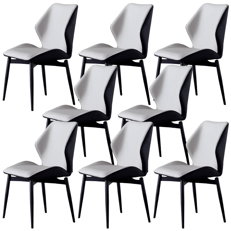 Contemporary Style Chairs Armless Chair with Metal Legs for Kitchen