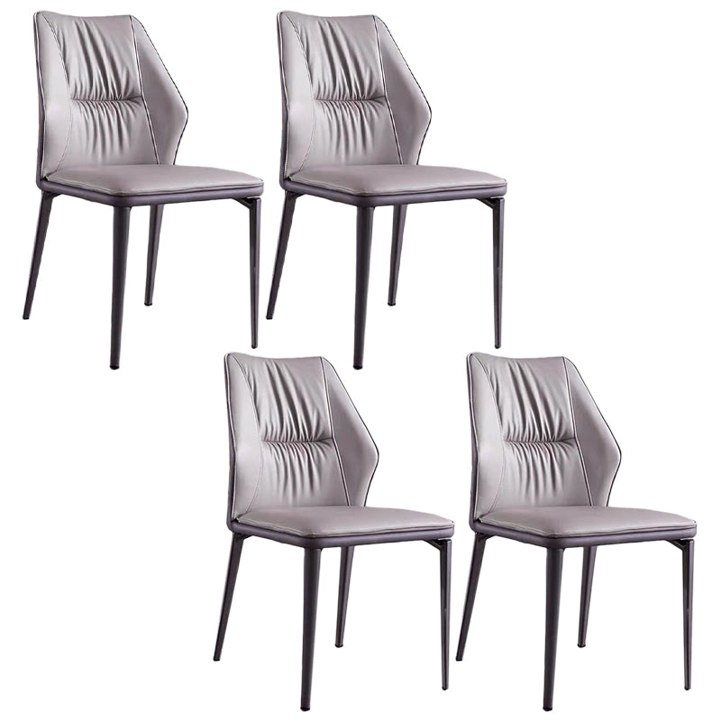 Contemporary Style Chair Armless Chairs for Kitchen with Metal Legs