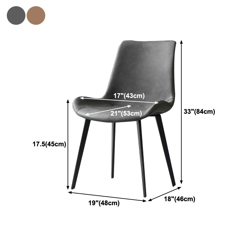 Contemporary Chair Armless Chair for Kitchen with Metal Legs
