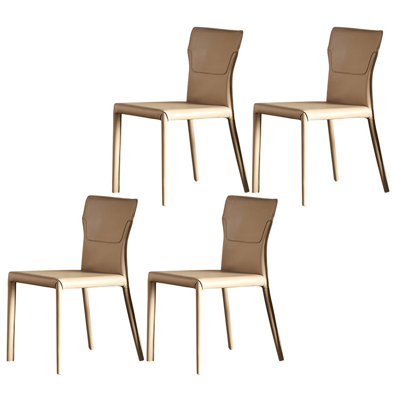 Contemporary Style Chairs Armless Chair for Kitchen with Metal Legs