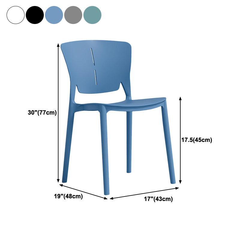Contemporary Style Chairs Armless Chair for Kitchen with Plastic Legs