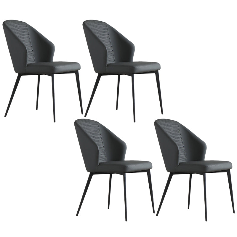 Contemporary Chair Armless Windsor Back Side Chairs for Kitchen with Metal Legs
