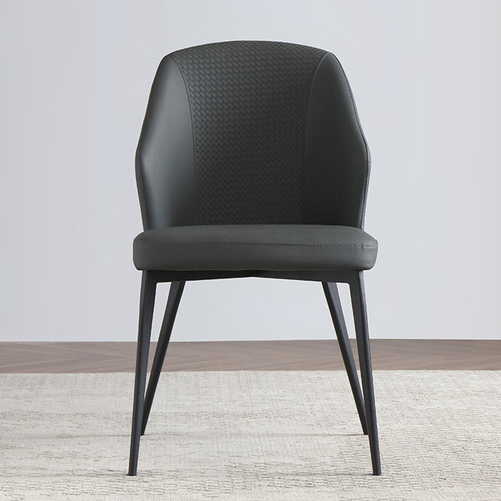 Contemporary Chair Armless Windsor Back Side Chairs for Kitchen with Metal Legs