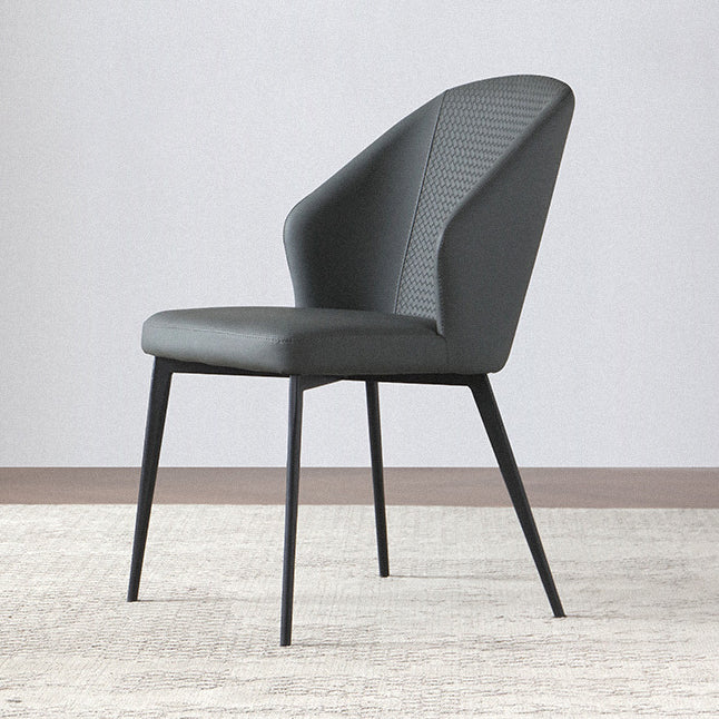 Contemporary Chair Armless Windsor Back Side Chairs for Kitchen with Metal Legs