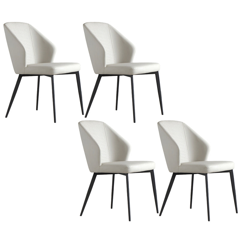 Contemporary Chair Armless Windsor Back Side Chairs for Kitchen with Metal Legs