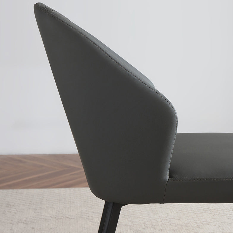 Contemporary Chair Armless Windsor Back Side Chairs for Kitchen with Metal Legs