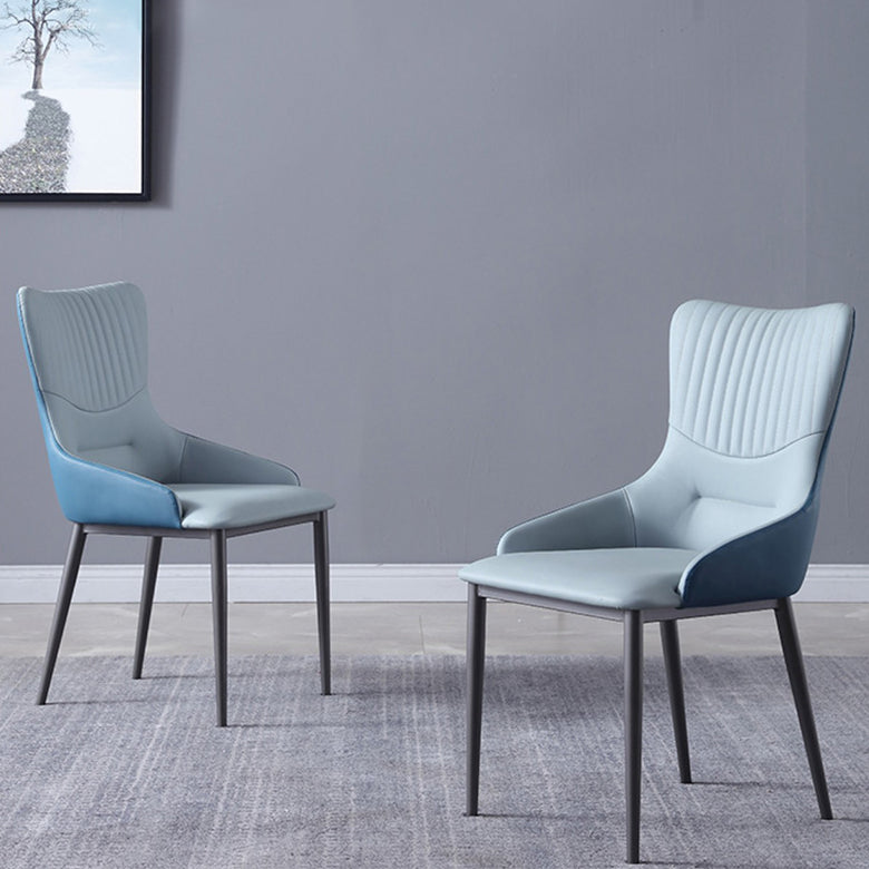 Contemporary Chair Armless Side Chairs for Kitchen with Metal Legs