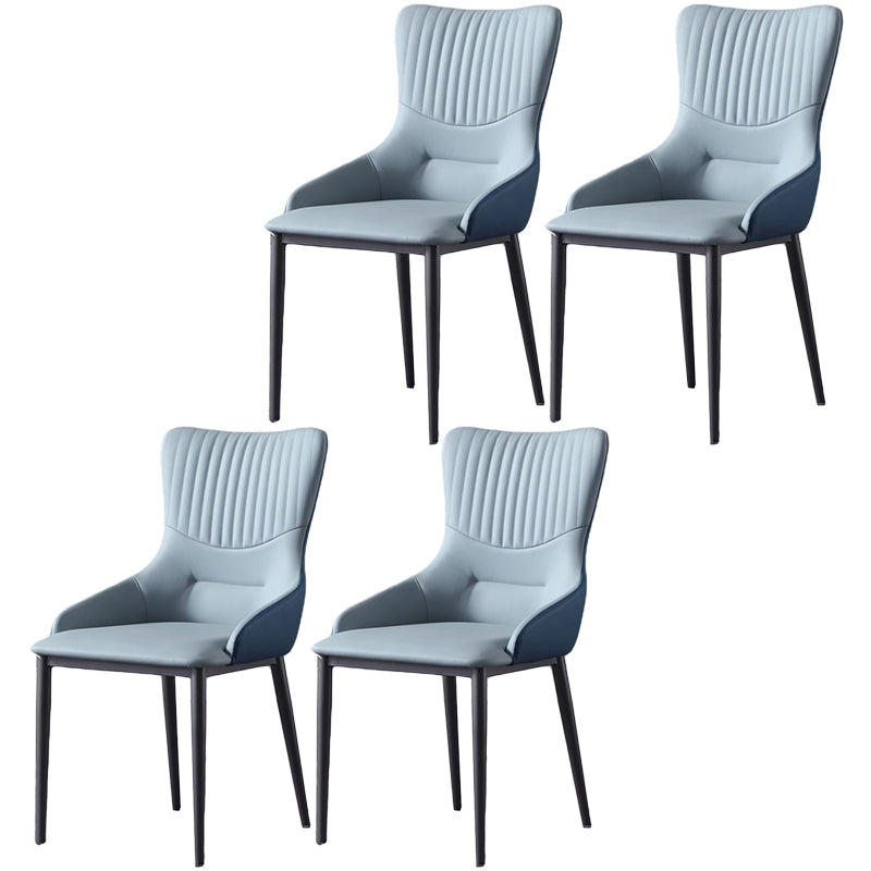 Contemporary Chair Armless Side Chairs for Kitchen with Metal Legs