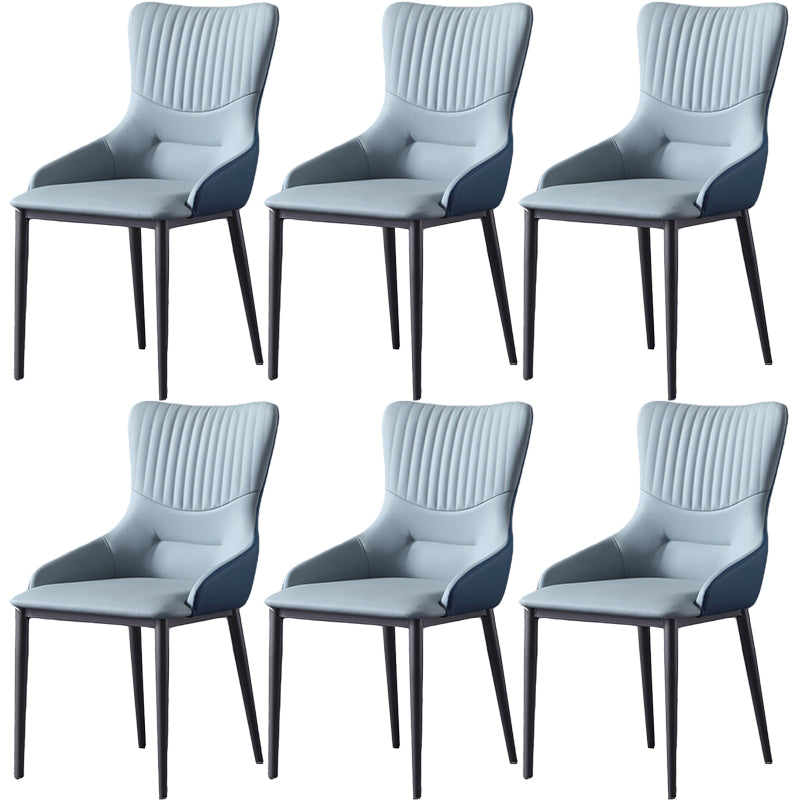 Contemporary Chair Armless Side Chairs for Kitchen with Metal Legs