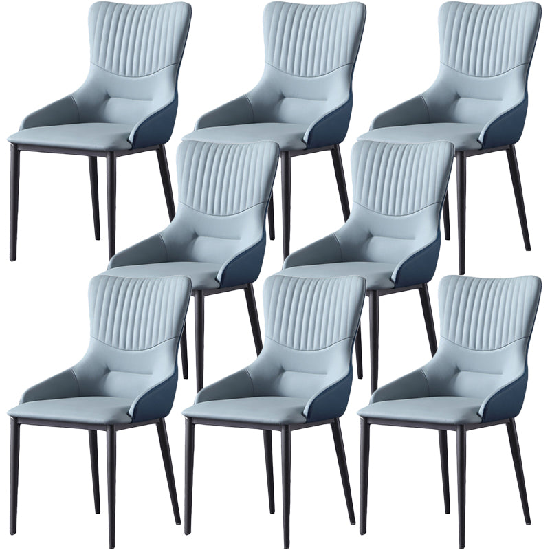 Contemporary Chair Armless Side Chairs for Kitchen with Metal Legs