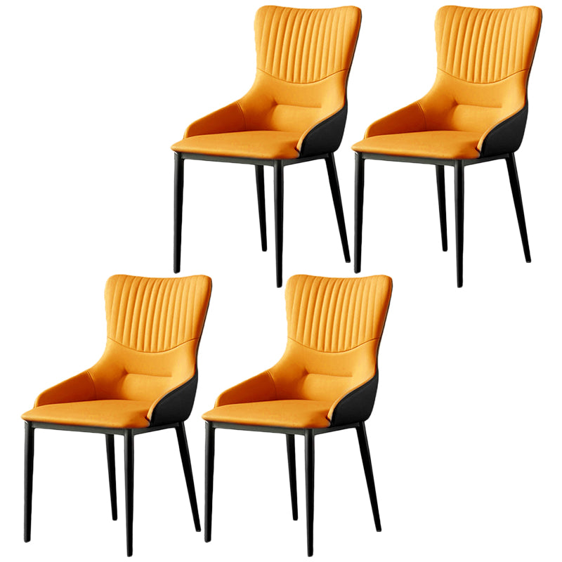Contemporary Chair Armless Side Chairs for Kitchen with Metal Legs