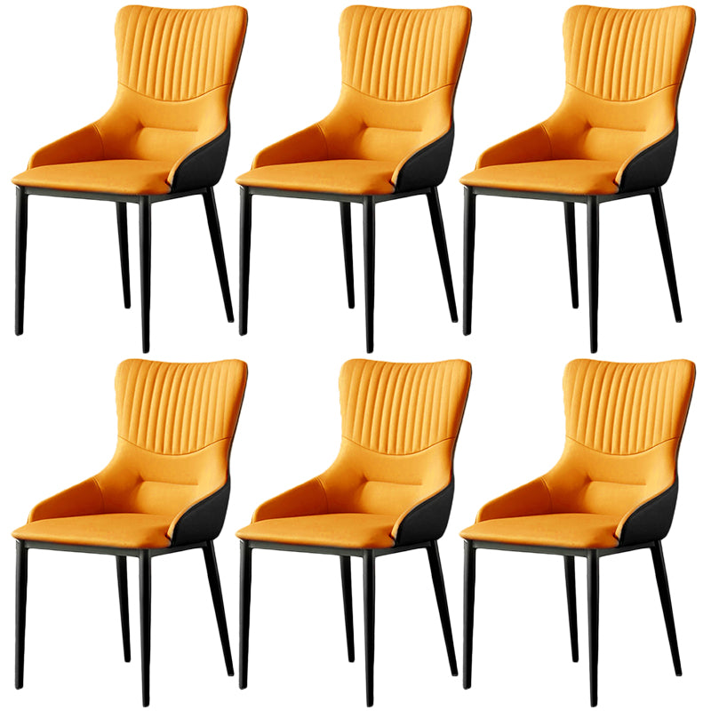 Contemporary Chair Armless Side Chairs for Kitchen with Metal Legs