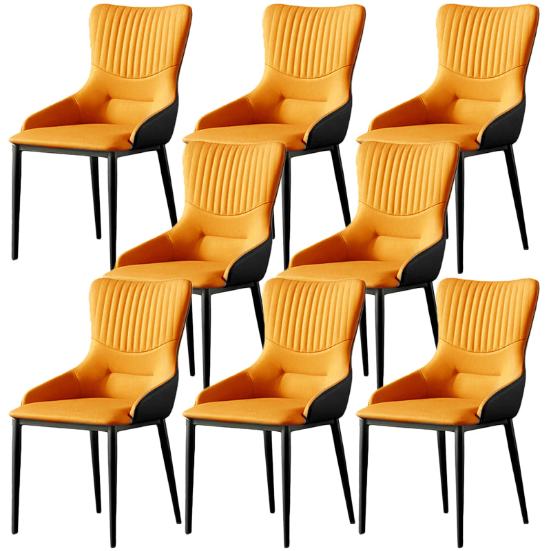 Contemporary Chair Armless Side Chairs for Kitchen with Metal Legs