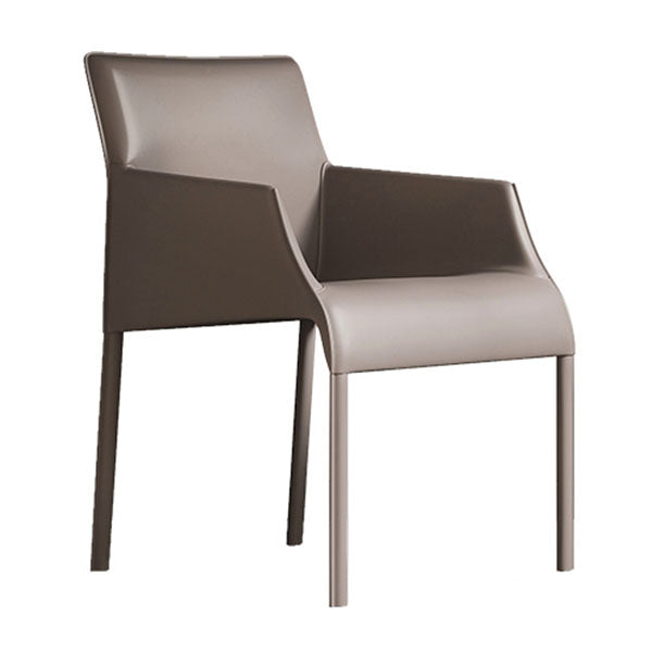 Contemporary Leather Dining Chair Parsons Chair in Matte Finish Indoor