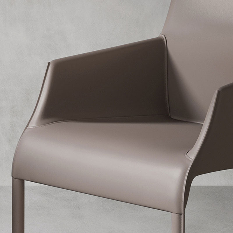 Contemporary Leather Dining Chair Parsons Chair in Matte Finish Indoor