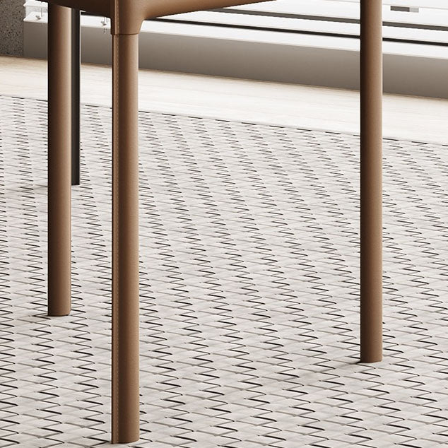 Contemporary Leather Dining Chair Parsons Chair in Matte Finish Indoor