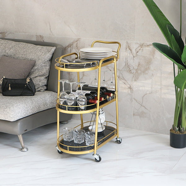 32.28"H Rolling Modern Prep Table Metal Prep Table for Dining Room