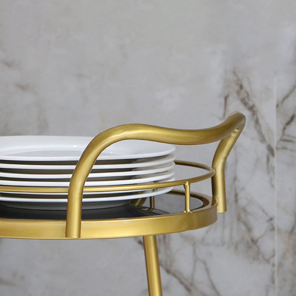 32.28"H Rolling Modern Prep Table Metal Prep Table for Dining Room