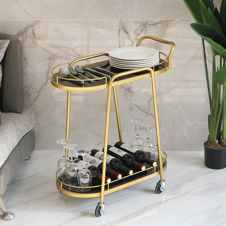 32.28"H Rolling Modern Prep Table Metal Prep Table for Dining Room