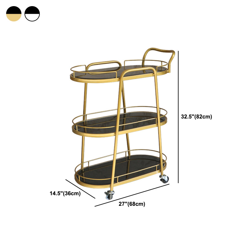 32.28"H Rolling Modern Prep Table Metal Prep Table for Dining Room