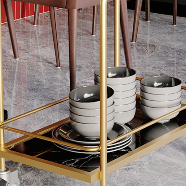 33.86"H Rolling Modern Prep Table Metal Prep Table for Home Use