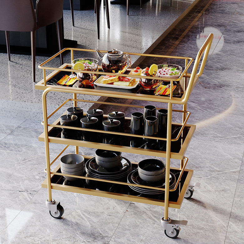 33.86"H Rolling Modern Prep Table Metal Prep Table for Home Use