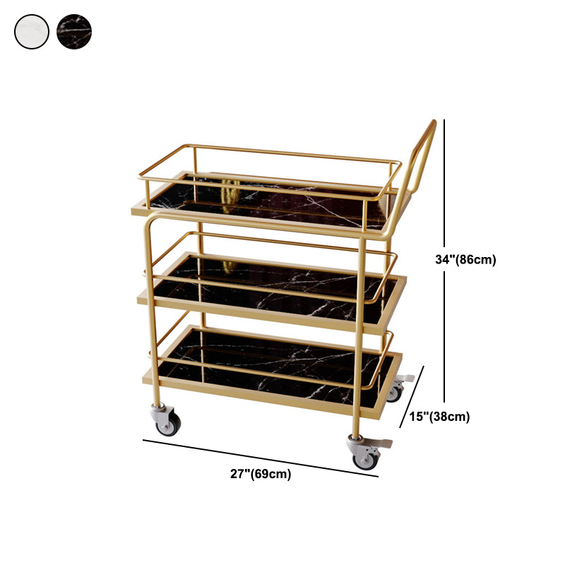 33.86"H Rolling Modern Prep Table Metal Prep Table for Home Use