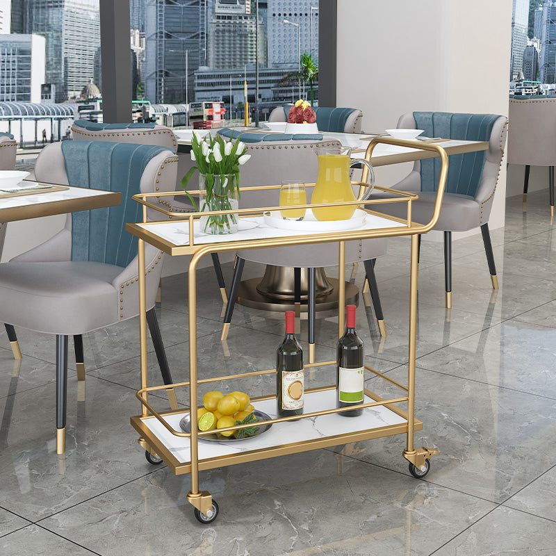 Rolling Contemporary Prep Table Metal Prep Table, 33.86" High