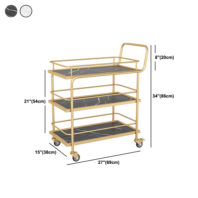 Rolling Contemporary Prep Table Metal Prep Table, 33.86" High