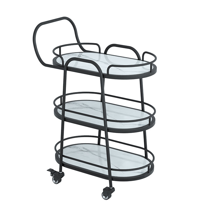 Rolling Contemporary Prep Table Stone 33.46" High Prep Table