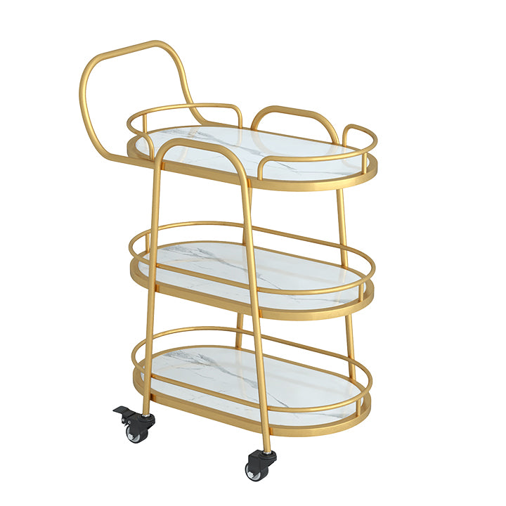 Rolling Contemporary Prep Table Stone 33.46" High Prep Table