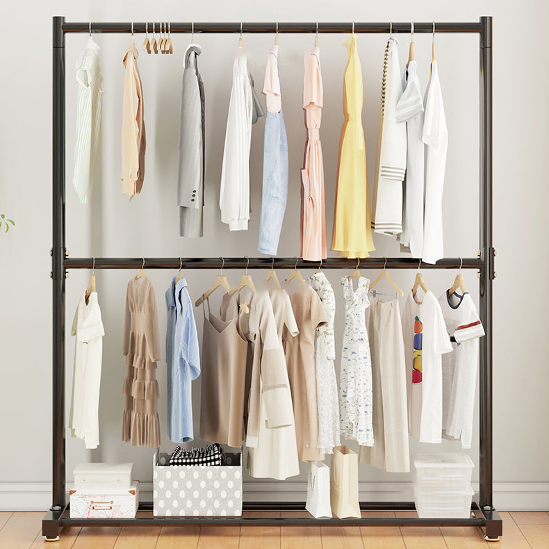 Contemporary Style Open Armoire Stainless Steel Cabinet with Clothing Rod