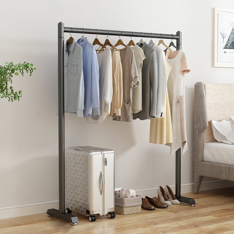 Contemporary Style Open Armoire Stainless Steel Cabinet with Clothing Rod