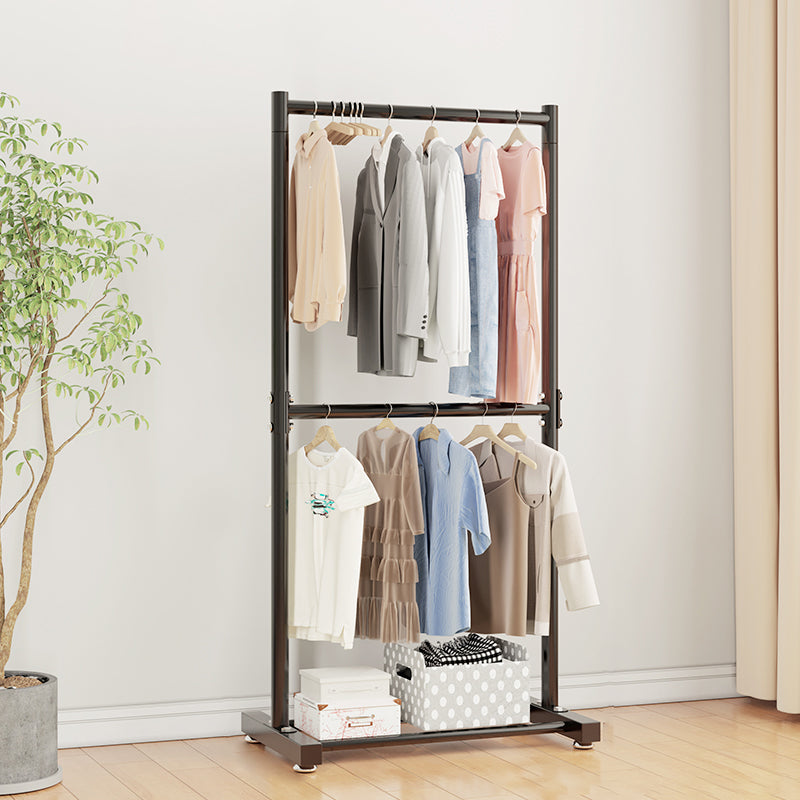 Contemporary Style Open Armoire Stainless Steel Cabinet with Clothing Rod