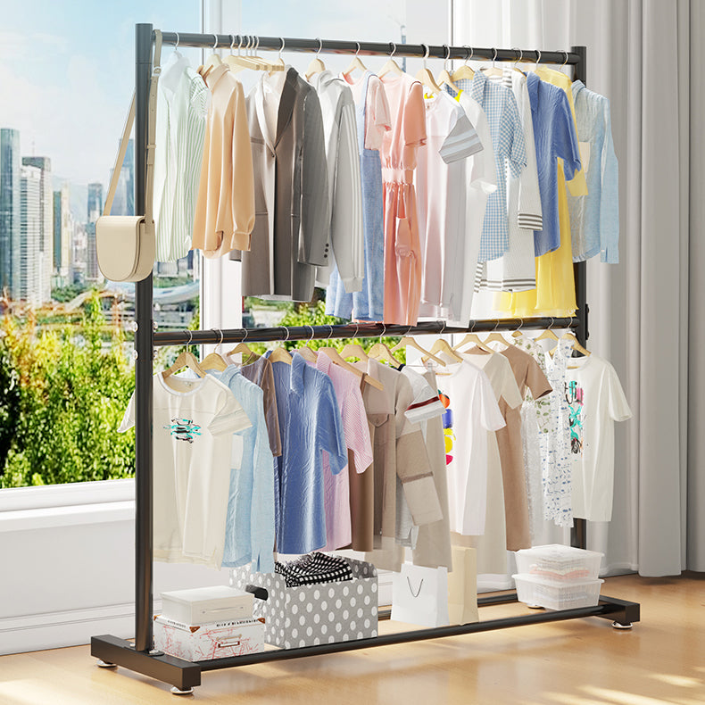 Contemporary Style Open Armoire Stainless Steel Cabinet with Clothing Rod