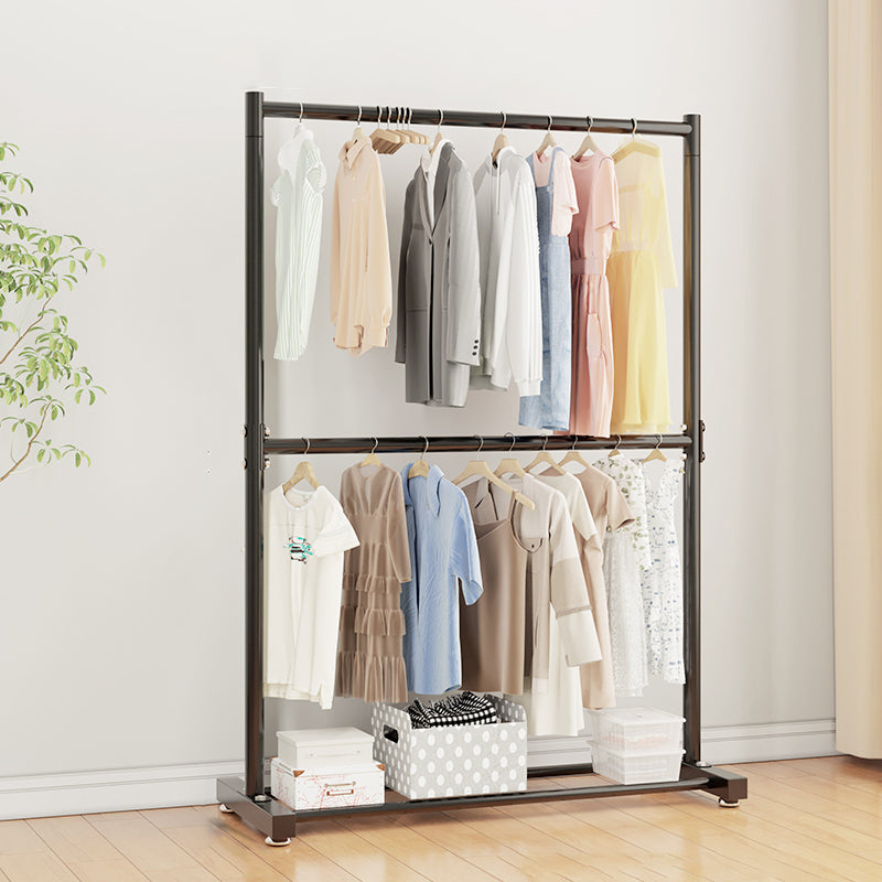 Contemporary Style Open Armoire Stainless Steel Cabinet with Clothing Rod