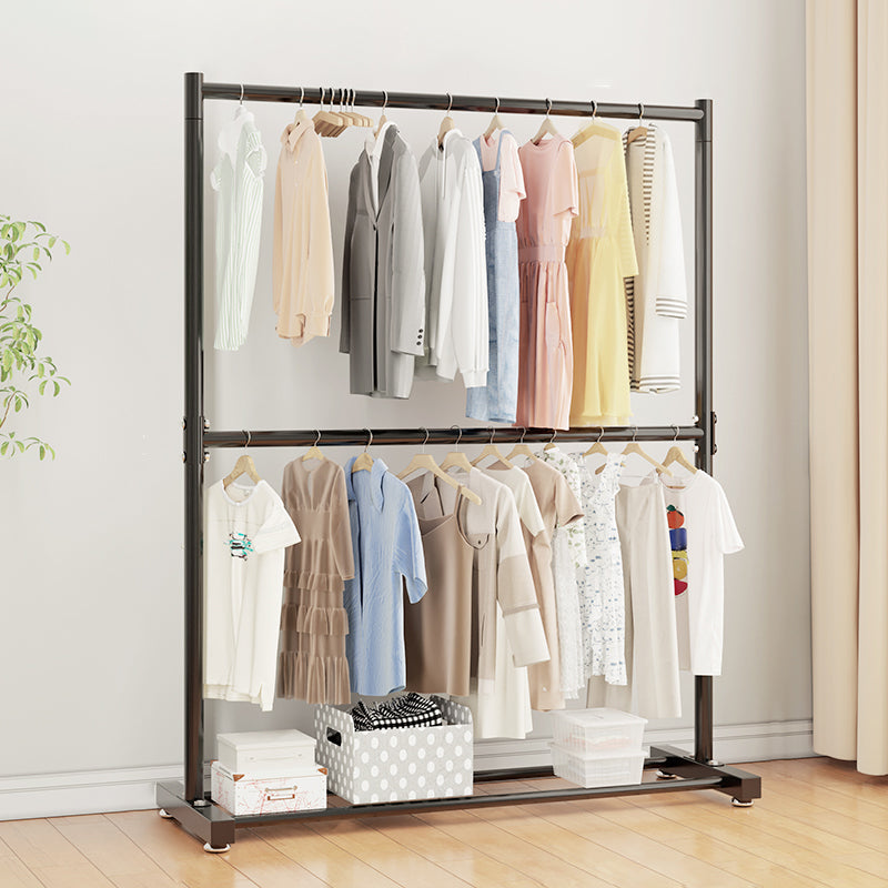 Contemporary Style Open Armoire Stainless Steel Cabinet with Clothing Rod