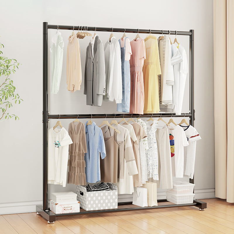 Contemporary Style Open Armoire Stainless Steel Cabinet with Clothing Rod