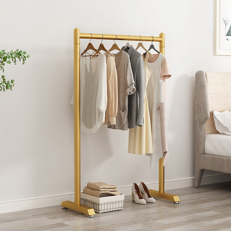 Contemporary Style Open Armoire Stainless Steel Cabinet with Clothing Rod