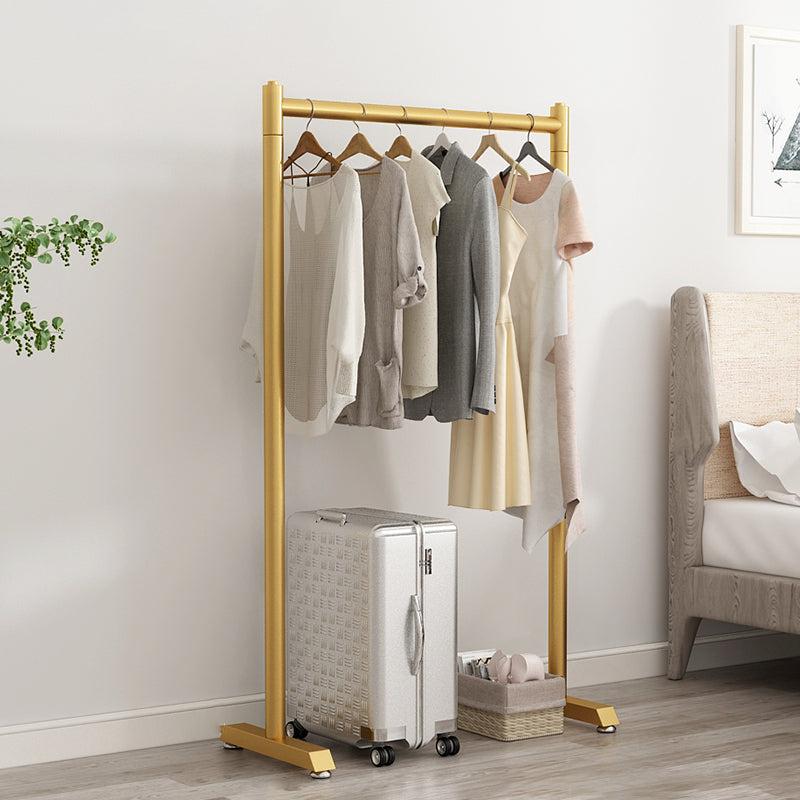 Contemporary Style Open Armoire Stainless Steel Cabinet with Clothing Rod