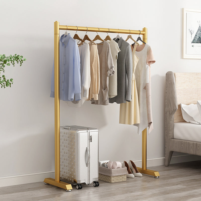 Contemporary Style Open Armoire Stainless Steel Cabinet with Clothing Rod